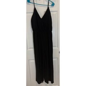 Xhilaration Black Jumpsuit V-Neck Sleeveless‎ Casual Wide Leg Size L
